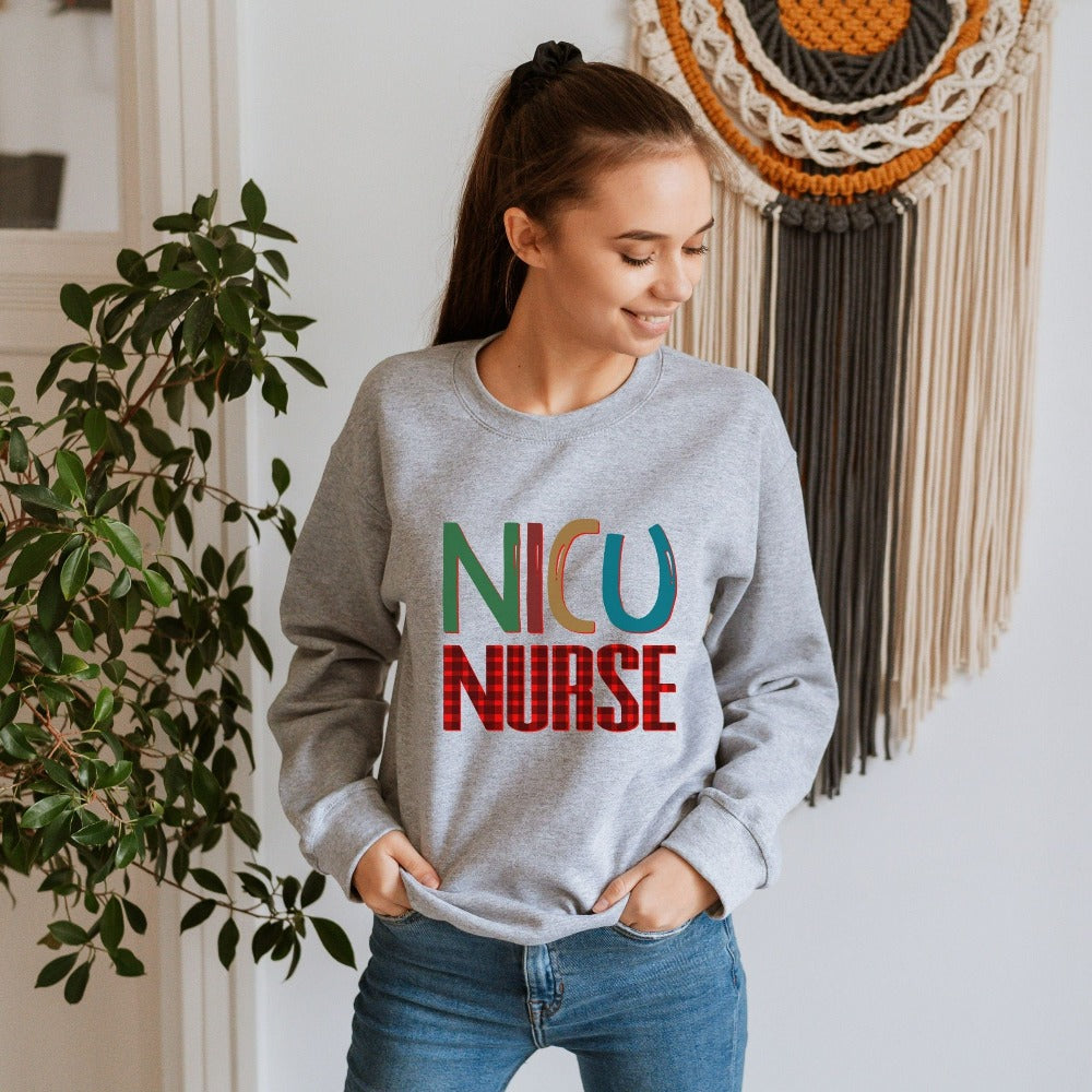 NICU Nurse Buffalo Plaid Sweatshirt – Jonomea1
