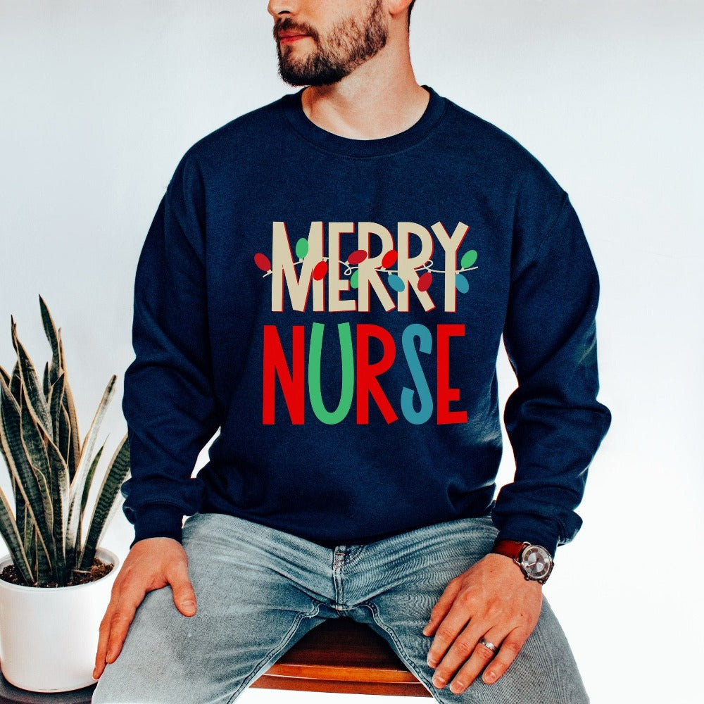 Christmas Nurse Sweatshirt, Merry Christmas Gifts for Nursing Graduate, Future Nurse Graduating Gift, ER EN Nurse Christmas Sweater