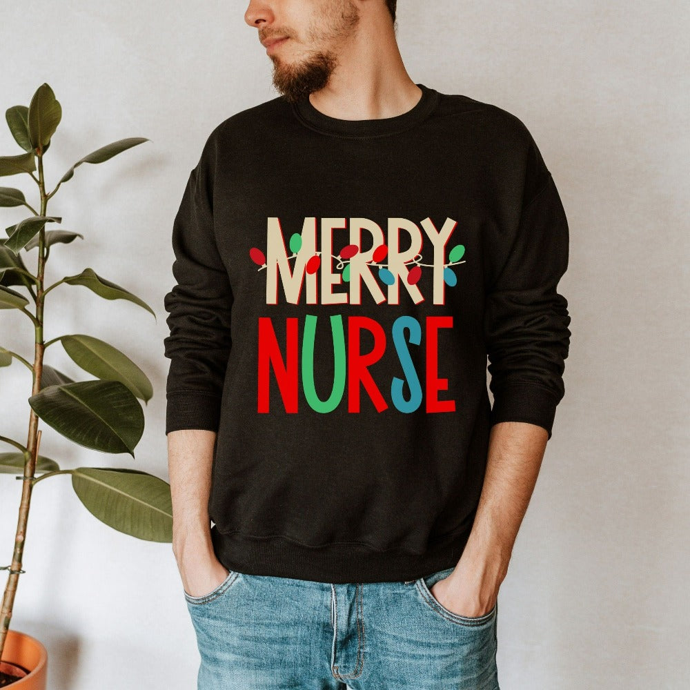 Christmas Nurse Sweatshirt, Merry Christmas Gifts for Nursing Graduate, Future Nurse Graduating Gift, ER EN Nurse Christmas Sweater
