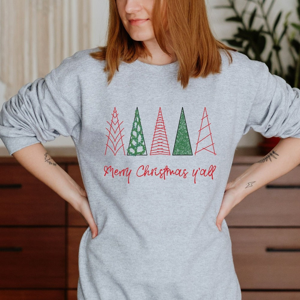 Christmas Season Sweatshirt, Christmas Tree Sweater, Unisex Adult Holiday Tops, Cute Christmas Party Top, Ugly Sweater Family Xmas Gift