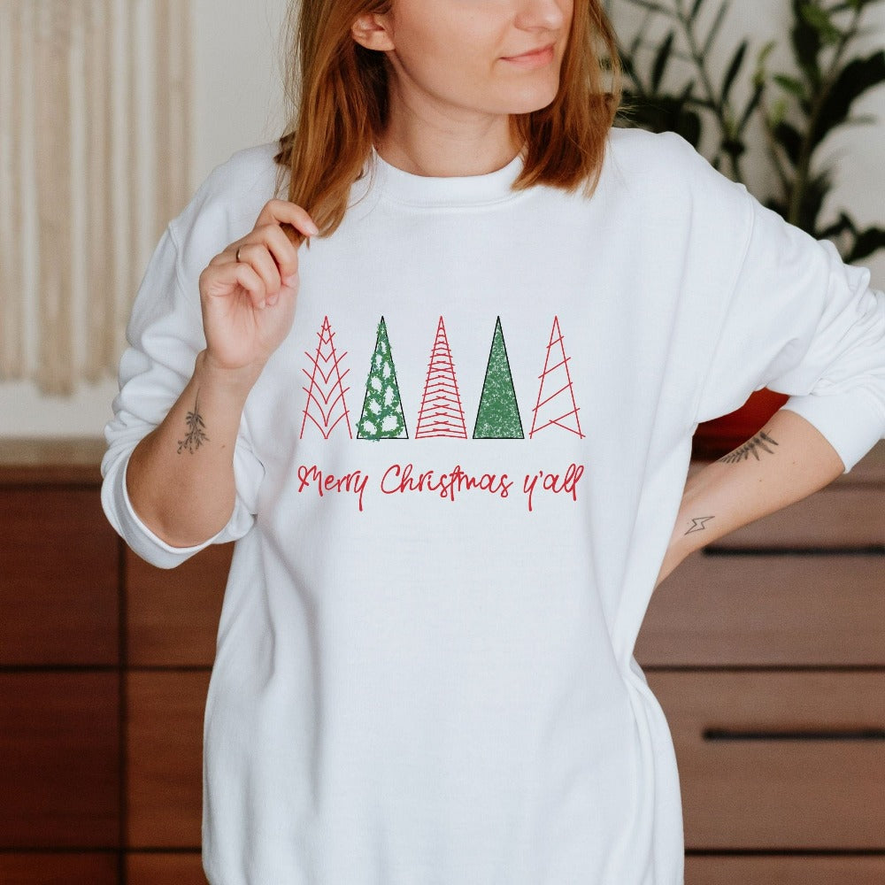 Christmas Season Sweatshirt, Christmas Tree Sweater, Unisex Adult Holiday Tops, Cute Christmas Party Top, Ugly Sweater Family Xmas Gift