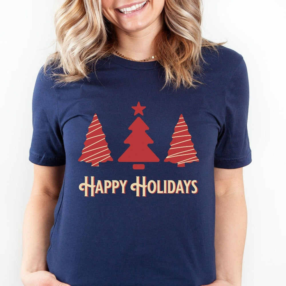 Christmas Shirt, Cute Merry Christmas T-shirt for Family Relatives, Coworker Officemate Christmas Party Casual Tees, Winter TShirt