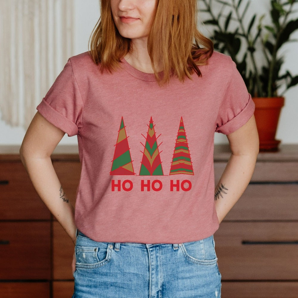 Christmas Shirt, Funny Christmas Holiday T-Shirt, Ho Ho Ho Xmas Tshirt, Christmas Tree Group Outfit, Christmas Party Matching Tee