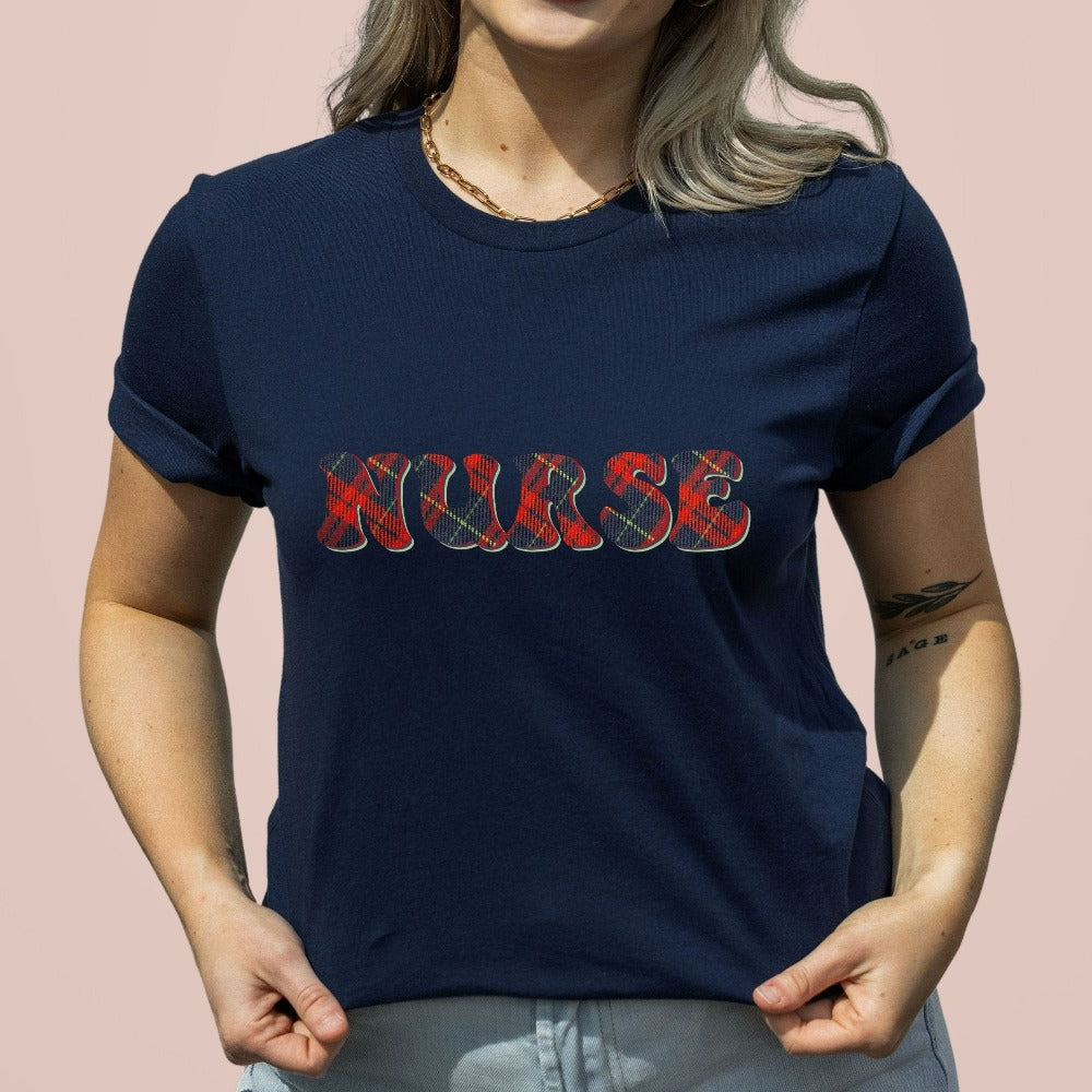 Women's Nurse Christmas T Shirt Ugly Christmas Shirts Nurse Shirt
