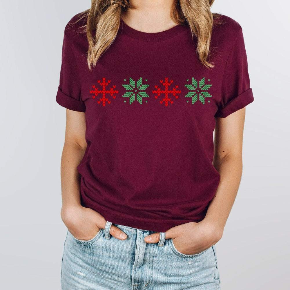 Christmas Shirt, Women Holiday T-Shirt, Christmas Tees for Mom, Matching Couple Winter Tshirt, Merry Christmas Gift, Xmas Tees