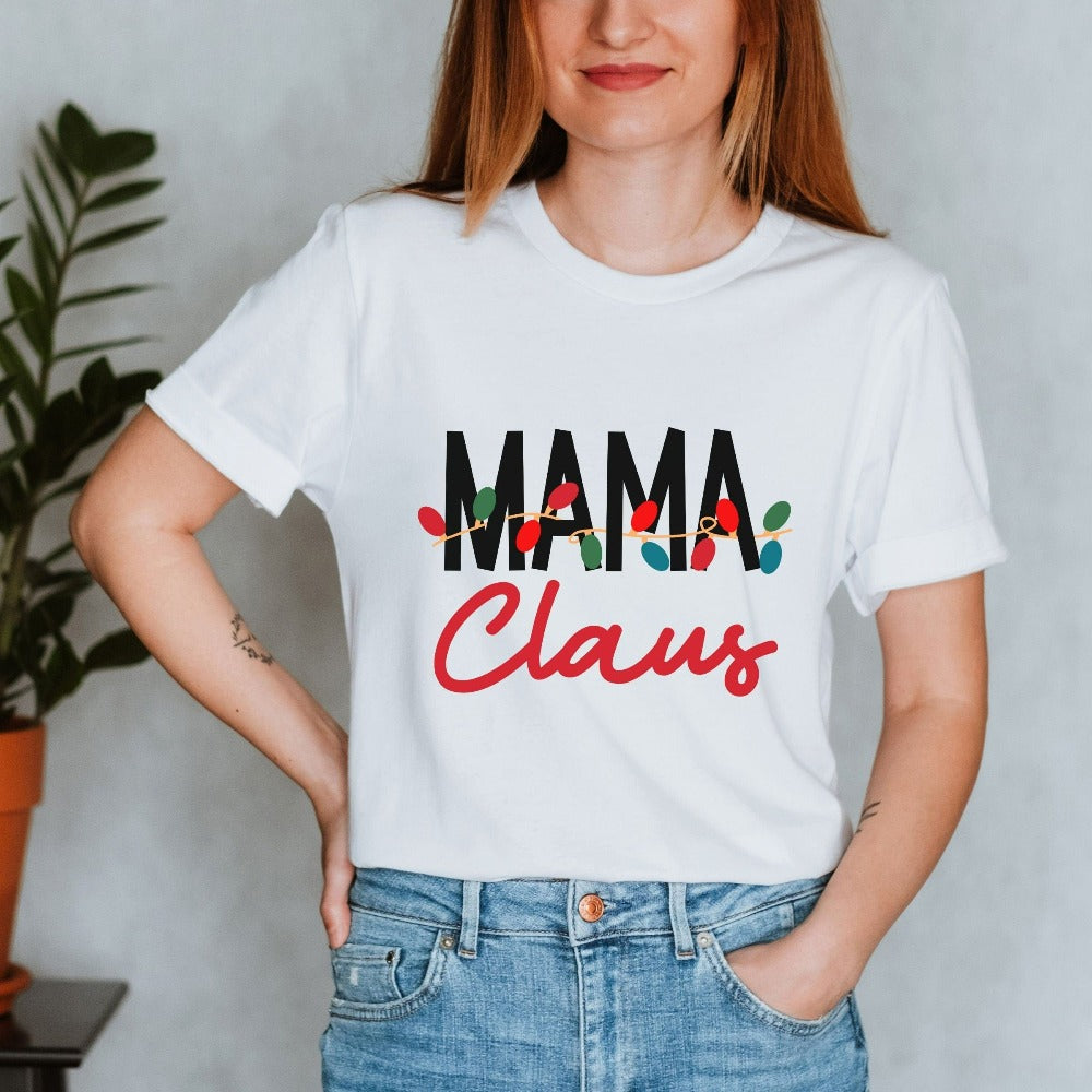 Christmas Shirts for Mom, Mama Xmas Holiday Shirts, Family Vacation Christmas Gift, Gift for Mama, Funny Christmas Shirts for Women