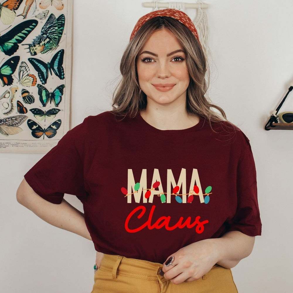 Christmas Shirts for Mom, Mama Xmas Holiday Shirts, Family Vacation Christmas Gift, Gift for Mama, Funny Christmas Shirts for Women