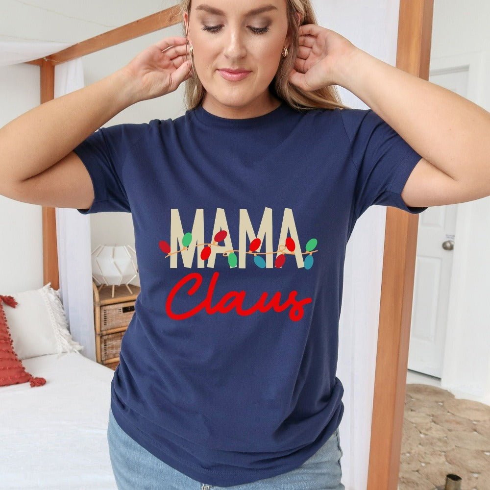 Christmas Shirts for Mom, Mama Xmas Holiday Shirts, Family Vacation Christmas Gift, Gift for Mama, Funny Christmas Shirts for Women