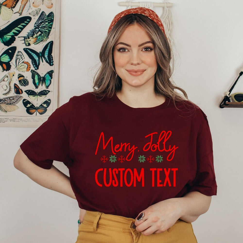 Christmas Shirts for Women, Family Christmas Pajamas, Customized Christmas Tees, Matching Christmas Party TShirts, Holiday Tee for Girlfriend