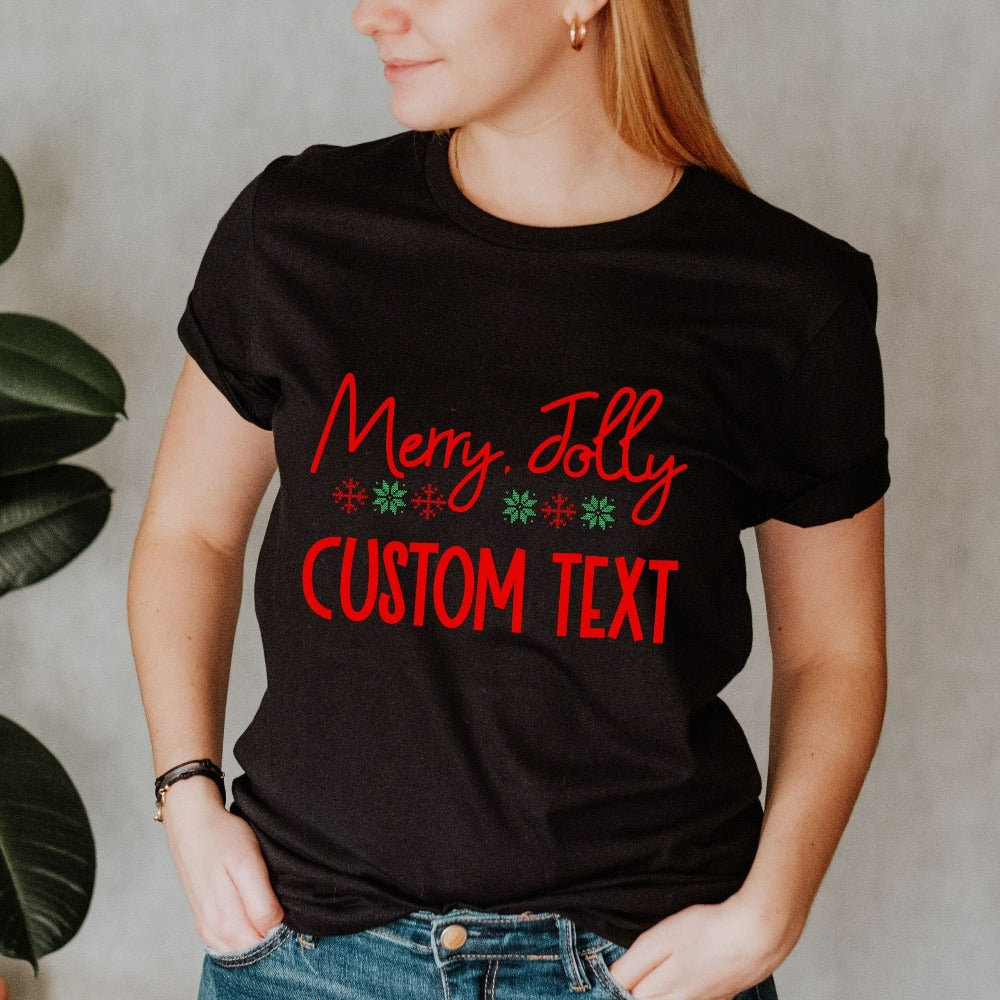 Christmas Shirts for Women, Family Christmas Pajamas, Customized Christmas Tees, Matching Christmas Party TShirts, Holiday Tee for Girlfriend