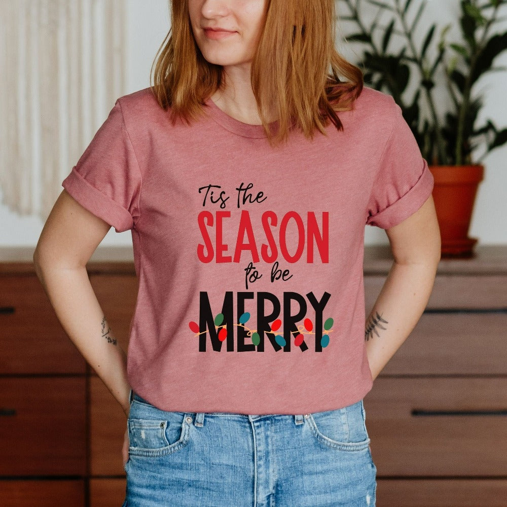 Christmas Shirts for Women, Xmas Holiday Christmas Gifts, Christmas Group Tops, Merry Christmas Ugly Sweater, Cute Holiday Tee