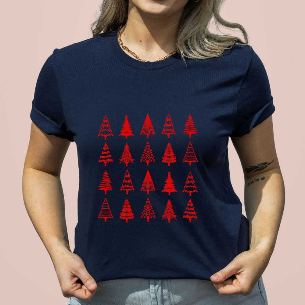 Christmas Shirts, Xmas Holiday Gifts for Friend Mom Daughter Sister, Santa Ho Ho Gifts, Christmas Tree Family Matching Tee