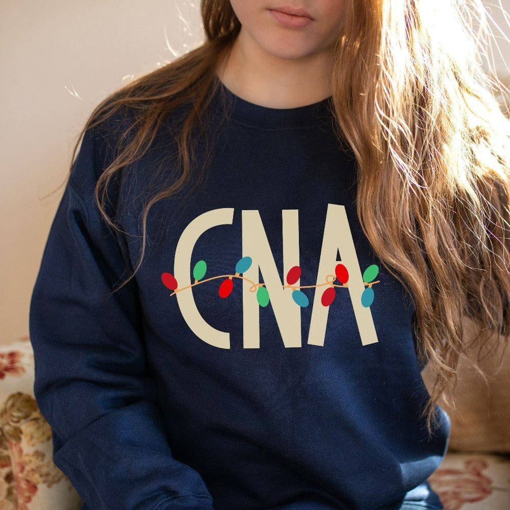 Christmas Sweater for Women, CNA Christmas Gift, Hospital Christmas Party Shirts, Nursing Student Holiday Gifts, Winter Sweatshirt