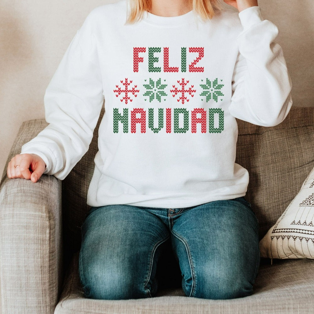 Christmas Sweater for Women, Feliz Navidad Merry Christmas Song, Family Holiday Sweater, Christmas Vacation Shirt, Christmas Outfit 
