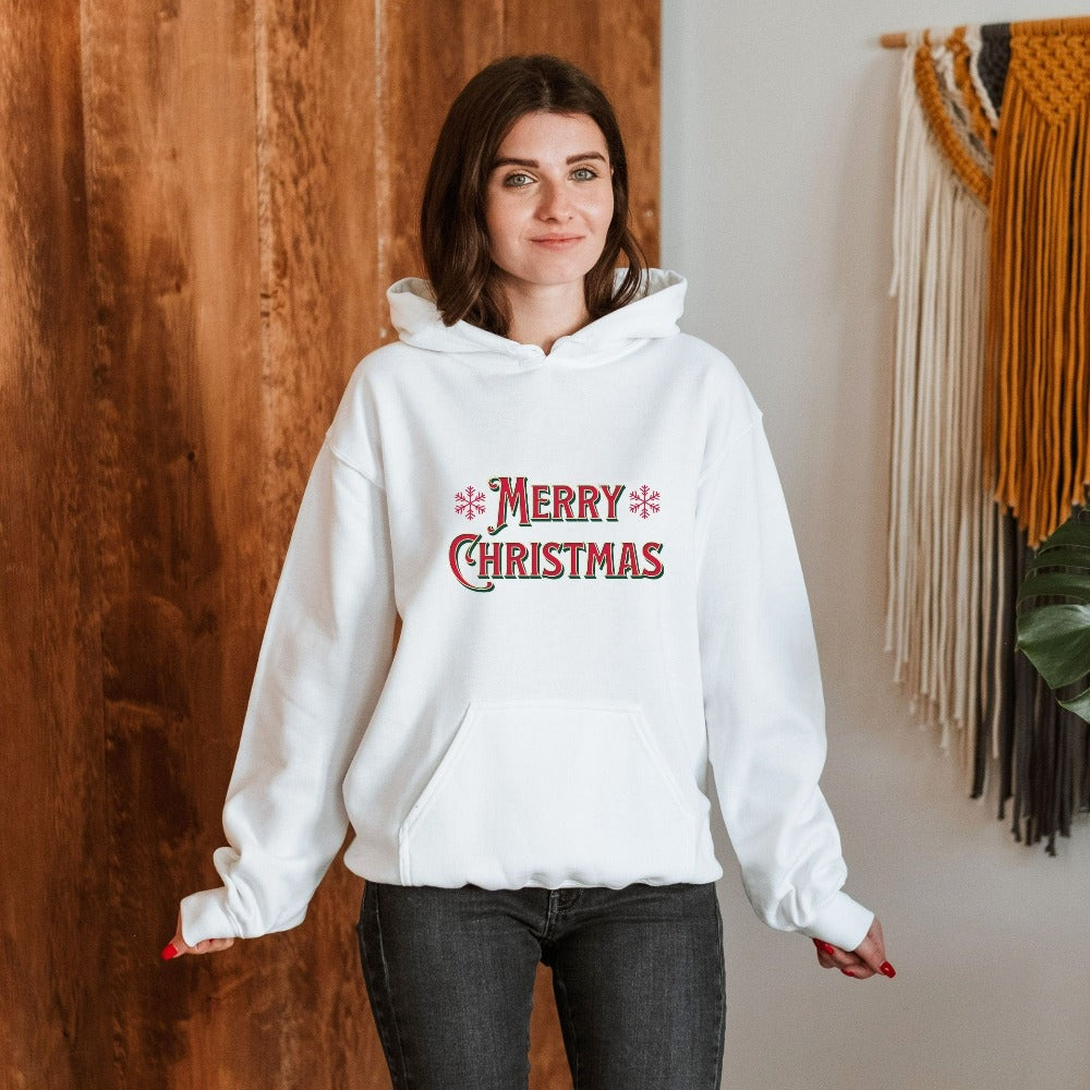 Merry Christmas Snowdrops Hoodie - Main Image