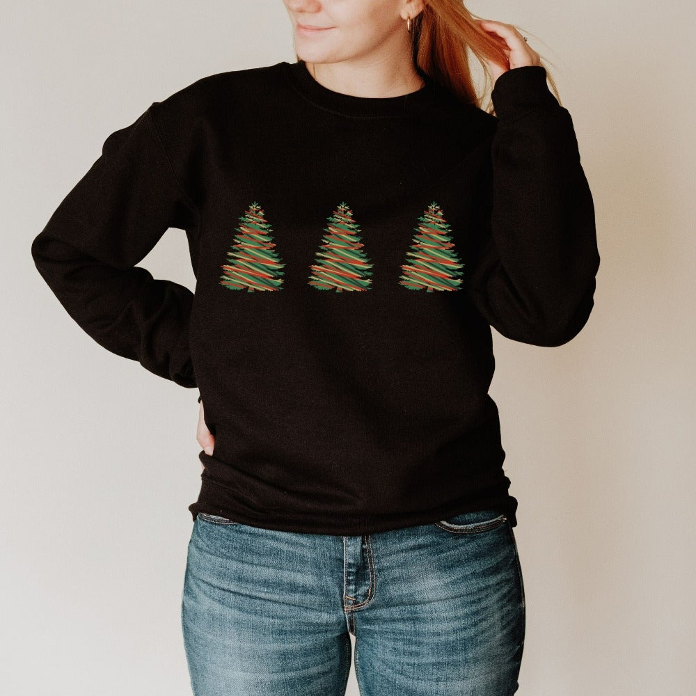 Christmas Sweatshirt for Women, Christmas Tree Sweater, Winter Sweatshirt, Holiday Presents for Family, Cute Christmas Sweater, Holiday Top