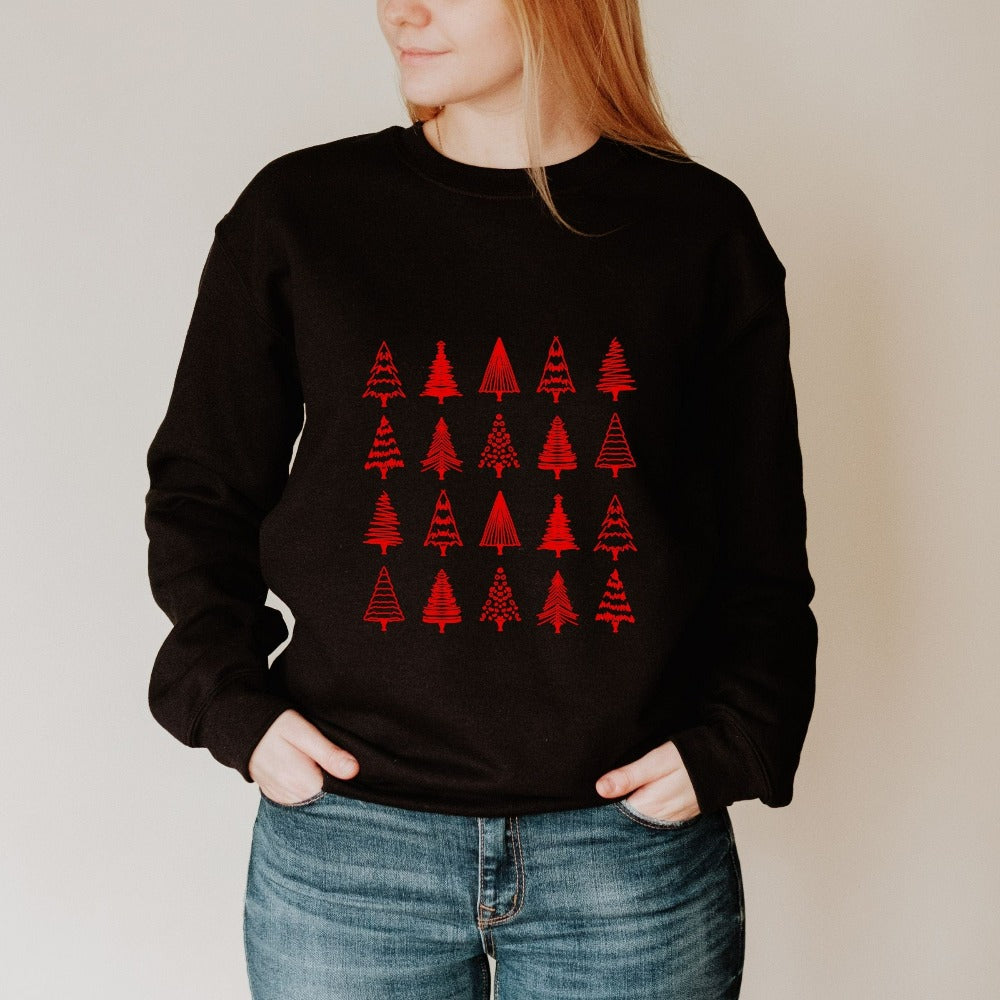 Christmas Sweatshirt for Women, Unisex Family Matching Sweater, Xmas Holiday Gifts for Her, Christmas Tree Shirts, Stocking Stuffer