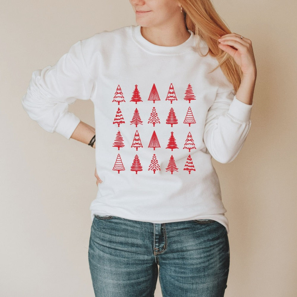 Christmas Sweatshirt for Women, Unisex Family Matching Sweater, Xmas Holiday Gifts for Her, Christmas Tree Shirts, Stocking Stuffer