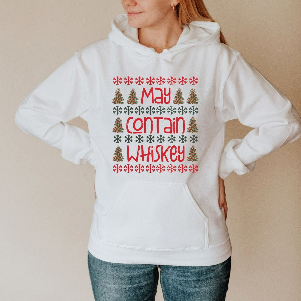 Christmas Sweatshirt, Matching Christmas Party Shirt, Women Holiday Sweater, Whiskey Drinker Shirt, Drinking Party Outfit, Ugly Xmas Sweater