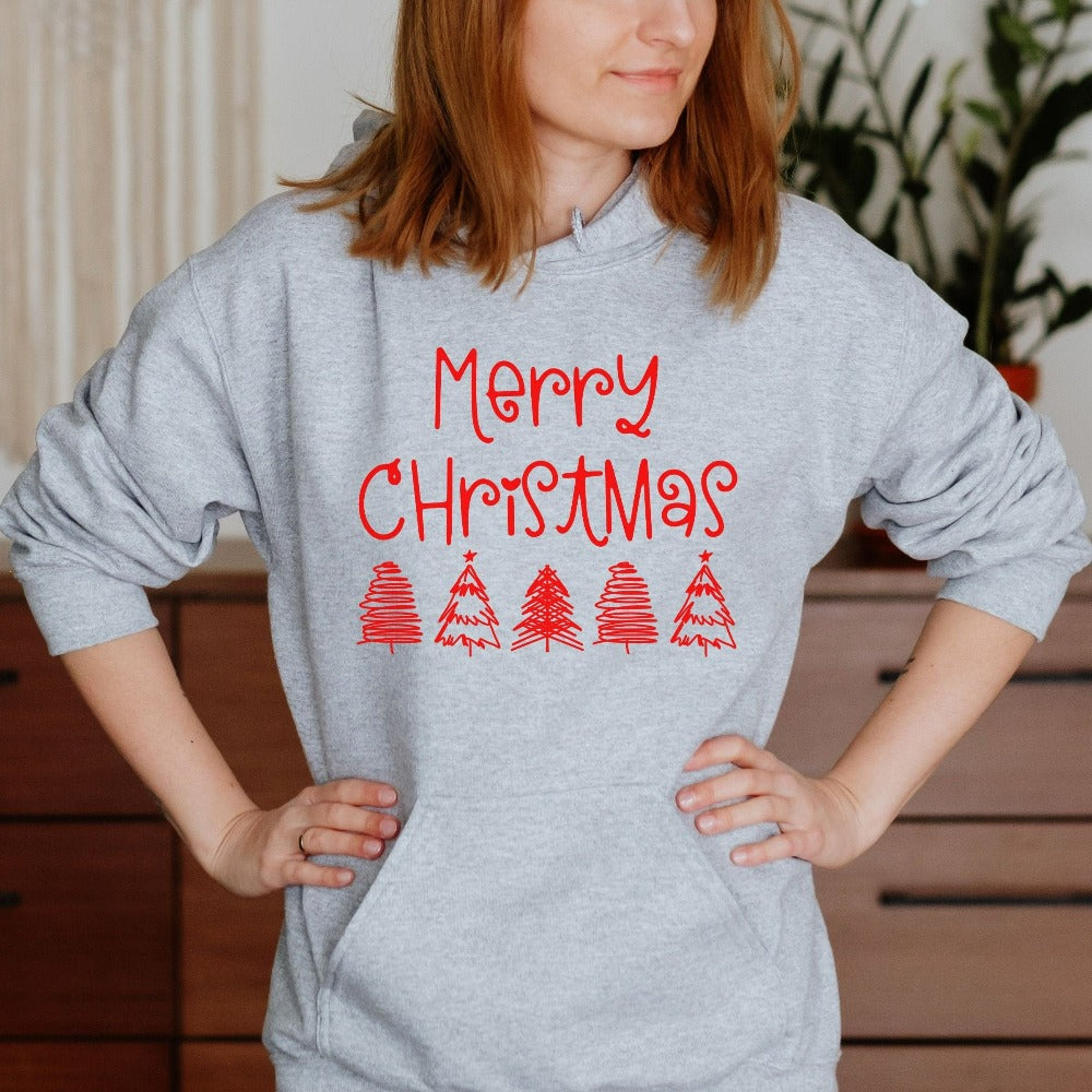 Christmas Sweatshirt, Merry Christmas Gift, Women's Winter Sweater, Xmas Holiday Present for Ladies, Family Matching Group Top, Christmas Eve Shirt