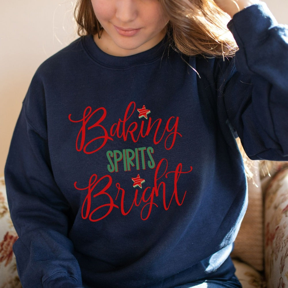 Christmas Sweatshirts, Funny Christmas Shirts, Womens Christmas Gifts, Bakery Baker Baking Crew Tees, Christmas Cookies Ugly Sweater 