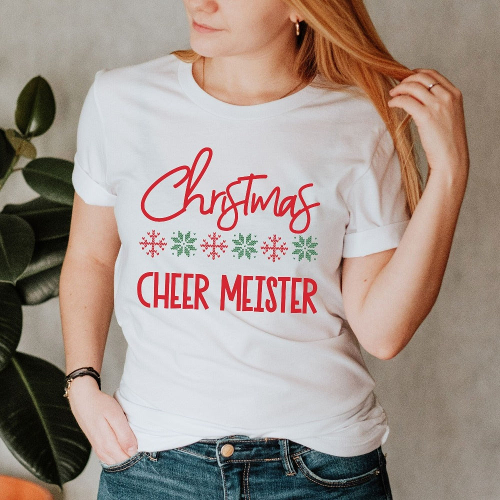Christmas T-Shirts for Women, Matching Christmas Eve Tees, Christmas Shirt Gift, Xmas Party Tees, Cheer Meister Crew Group Holiday Tshirts