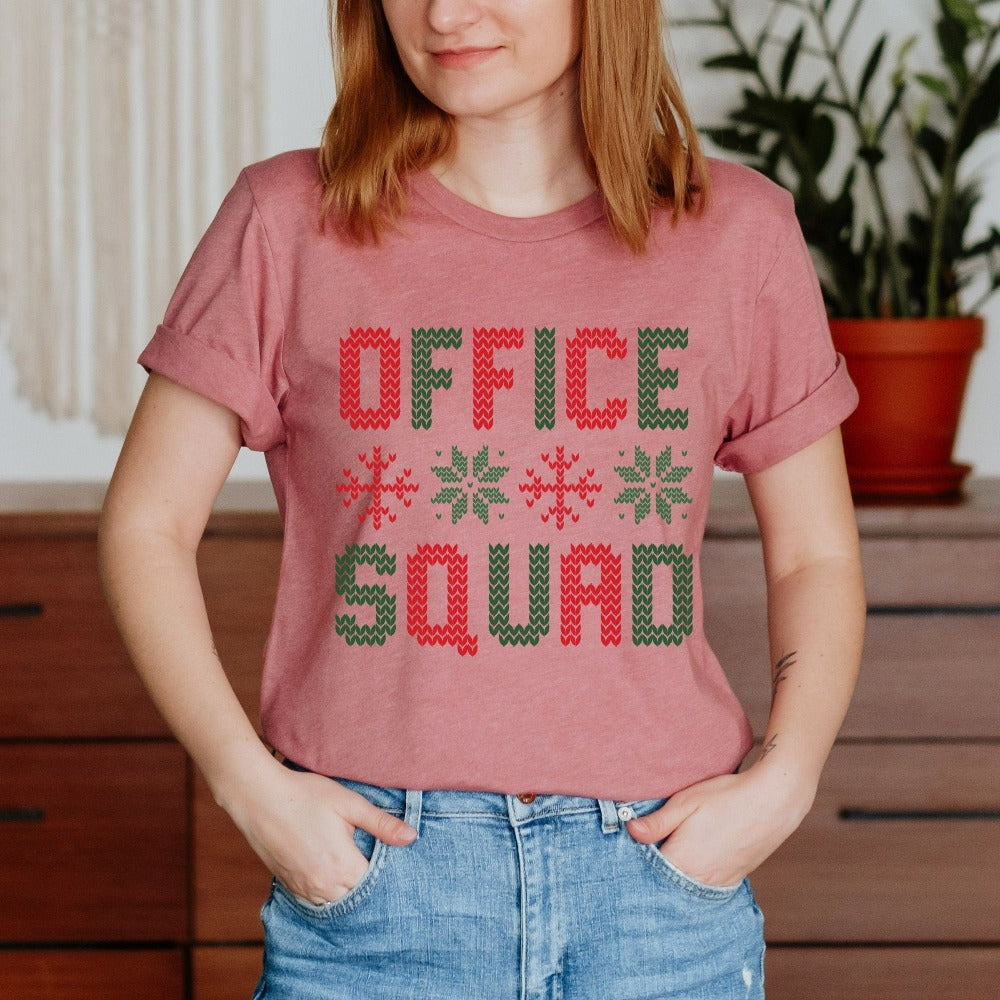 Christmas Tees for Women, Office Party Christmas T-Shirts, Office Xmas Holiday Tees, Office Squad Winter TShirt, Christmas Gift for Coworker Officemate