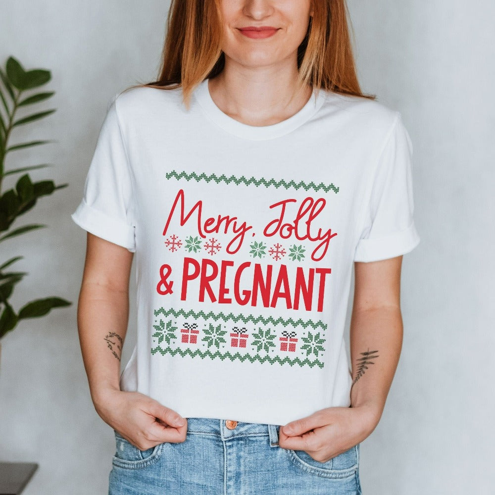 Jonomea Merry Jolly & Pregnant T-Shirt White / Extra Large