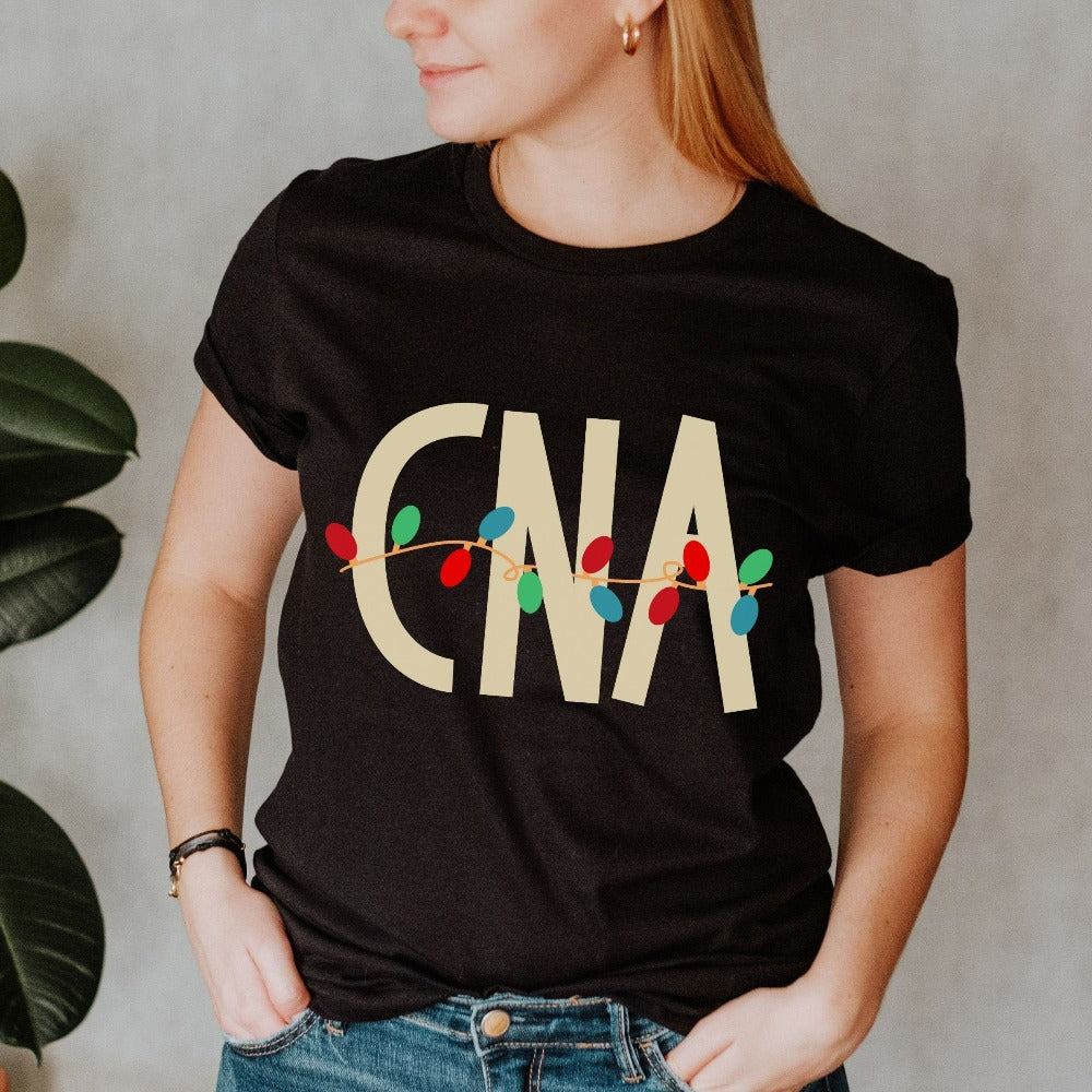 CNA Christmas Shirt, Nursing Assistant Holiday T-Shirts, CNA Christmas Gift, Cute Xmas Tees, Nurse Christmas Outfit, Holiday Apparel