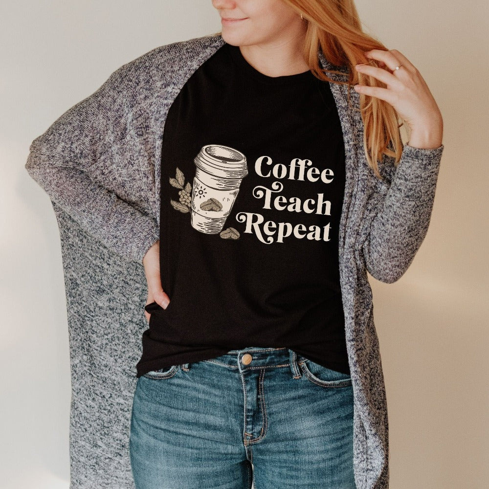 Humorous coffee lover sweatshirt gift idea for teacher, trainer, instructor and homeschool mama. Show appreciation to your favorite grade teacher with this funny sassy humor shirt. Perfect for elementary, middle or high school, back to school, last day of school, summer or spring break. Great for everyday use both in and out of the classroom.