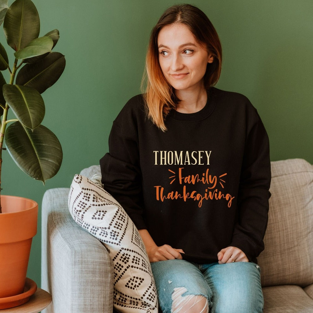 Get the turkey vibes with a custom family thanksgiving group sweatshirt. Perfect souvenir gift idea for holidays, family reunions, family trip present for cousin, relatives, grandparents, mom dad sibling, aunt uncle. Custom winter season memorable gift.