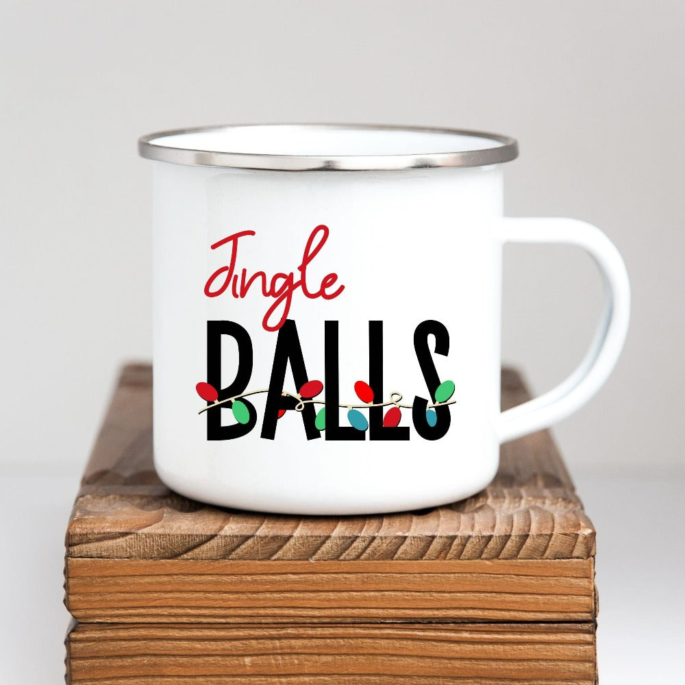 Couple Matching Christmas Mug, Funny Merry Christmas Coffee Mug, Hilarious Winter Holiday Hot Chocolate Mugs, Campfire Enamel Cup