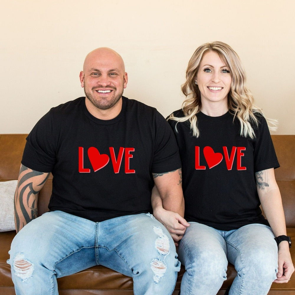 Couple Valentine's Day Shirt, Matching Bestie Valentine T-Shirt, Valentines Gift for Her, Matching Love Heart Tees, V-Day Gift
