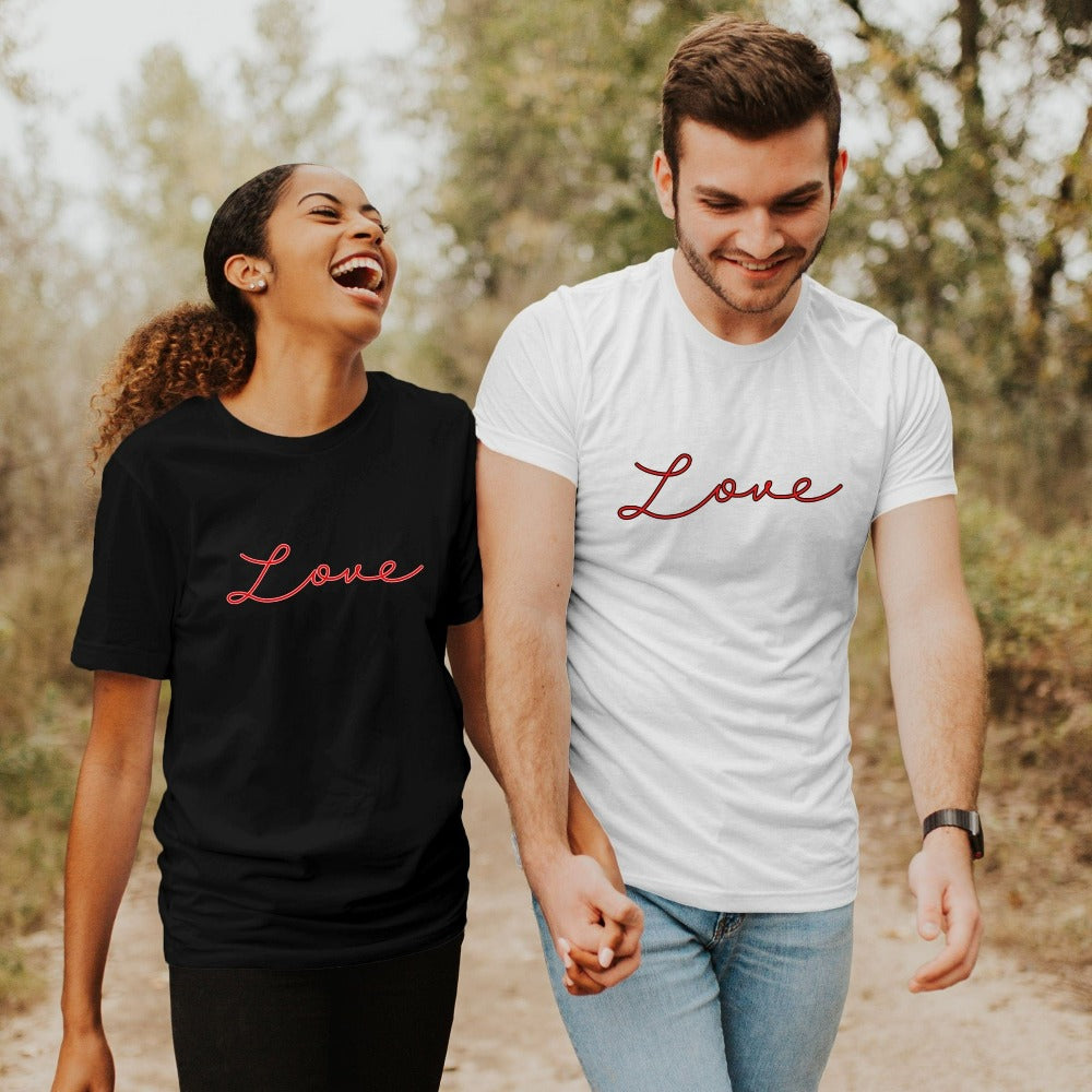 Couple Valentine T-Shirt, Graphic Valentines Tee, Cozy Lovely Shirt for Valentines Day, Wife Valentine's Day Gift, GF Love Tee 
