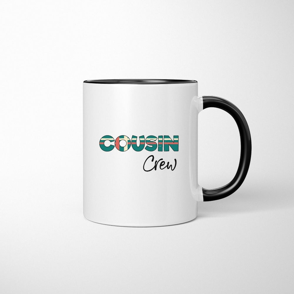 Cousin Christmas Mug, Cousin Crew Merry Christmas Matching Gifts, Xmas Family Hot Chocolate Mug, Niece Nephews Stocking Stuffers Gift 