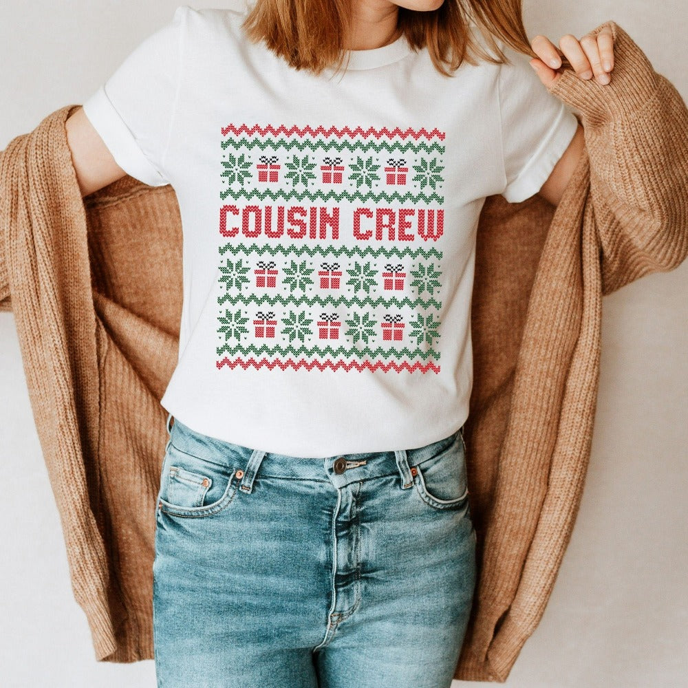 Cousin Crew Christmas Shirt, Matching Cousin Shirt for Holiday Winter, Xmas Vacation T-Shirts, Cousin's Holiday Tees, Christmas Family Reunion