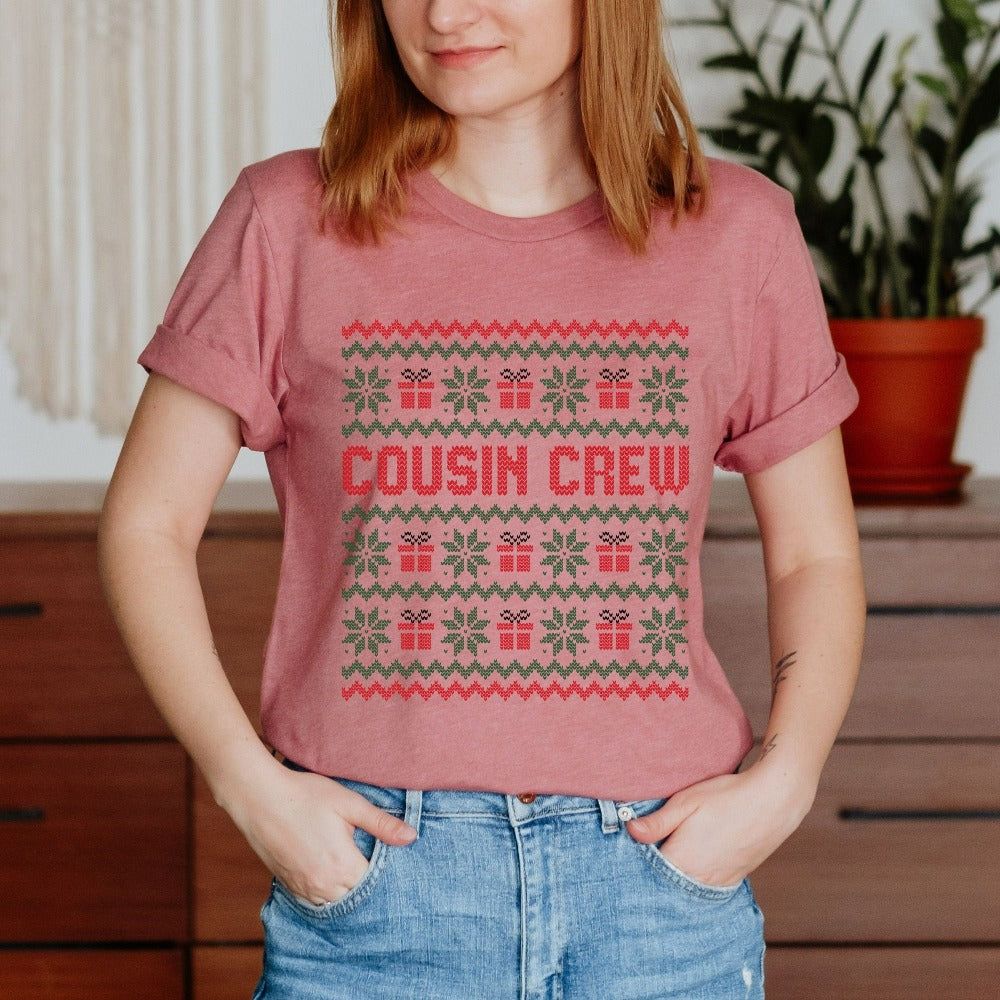 Cousin Crew Christmas Shirt, Matching Cousin Shirt for Holiday Winter, Xmas Vacation T-Shirts, Cousin's Holiday Tees, Christmas Family Reunion