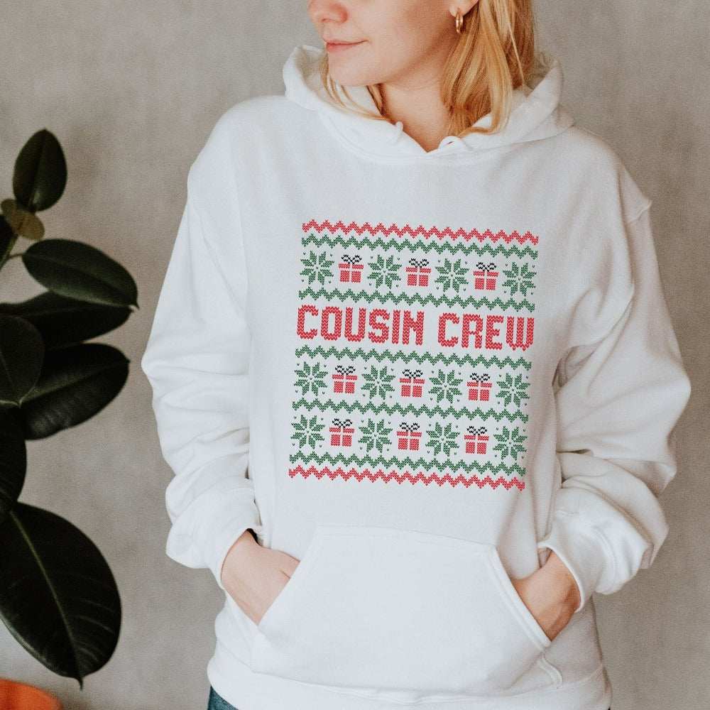 Cousin Matching Winter Sweatshirt, Cousin Crew Christmas Tee, Matching Family Christmas Shirt, Ugly Xmas Sweater, Niece Nephew Xmas Gifts