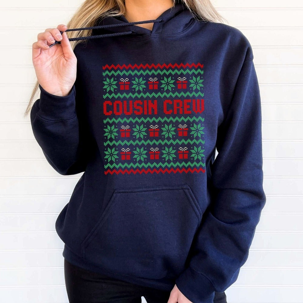 Cousin Matching Winter Sweatshirt, Cousin Crew Christmas Tee, Matching Family Christmas Shirt, Ugly Xmas Sweater, Niece Nephew Xmas Gifts