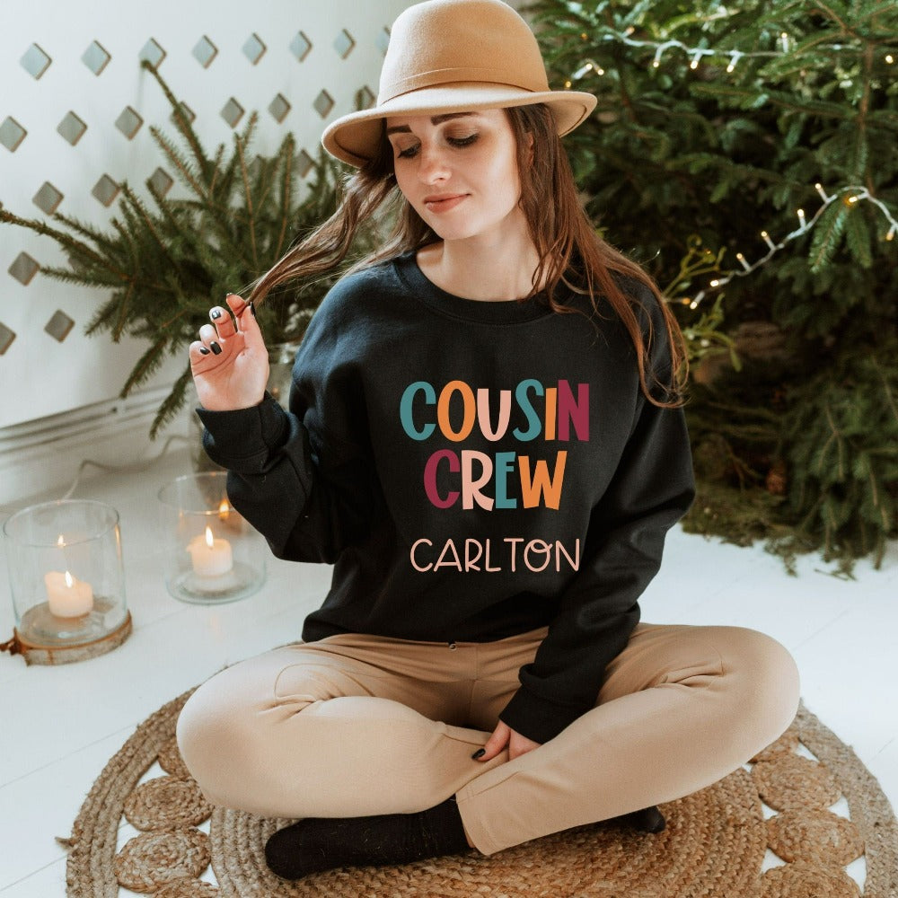 Get the family closer with this cute cousin crew sweatshirt gift idea. Brings up great memories of family adventures, camping, hiking, vacations tours, summer break and road trips. This is a perfect matching travel or holiday souvenir shirt for the whole squad.