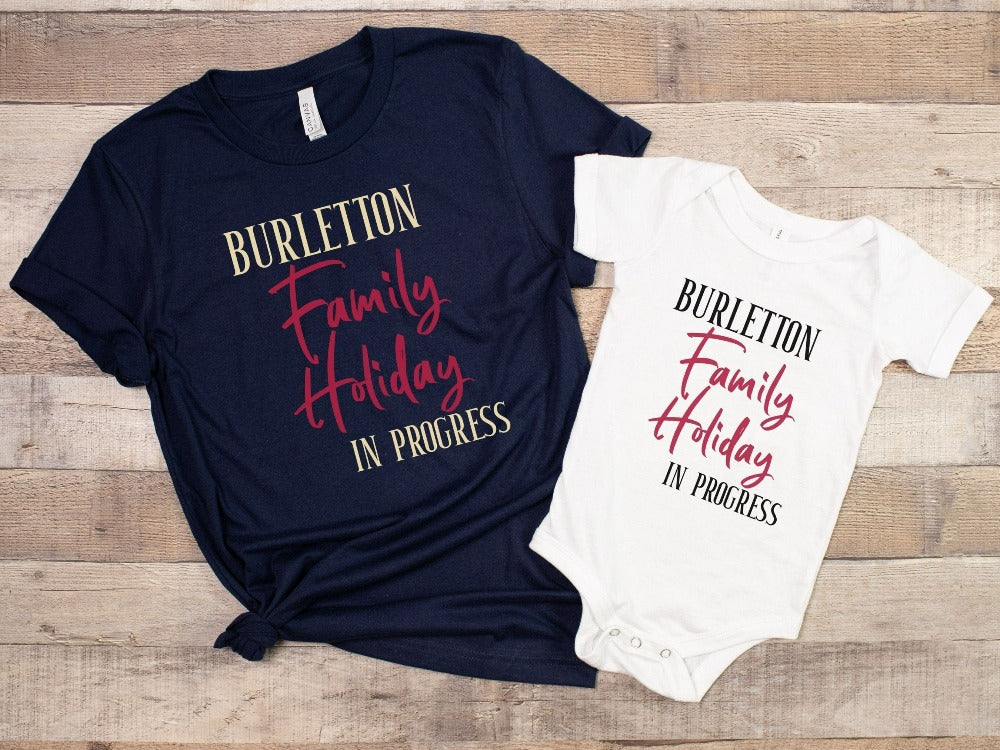 This adorable customized family reunion outfit gives the perfect vacay mode for your Summer break or Christmas fall holiday. Make gift memorable with name personalization. For cousin crew, siblings, vacation, mom daughter reunion or weekend getaway!