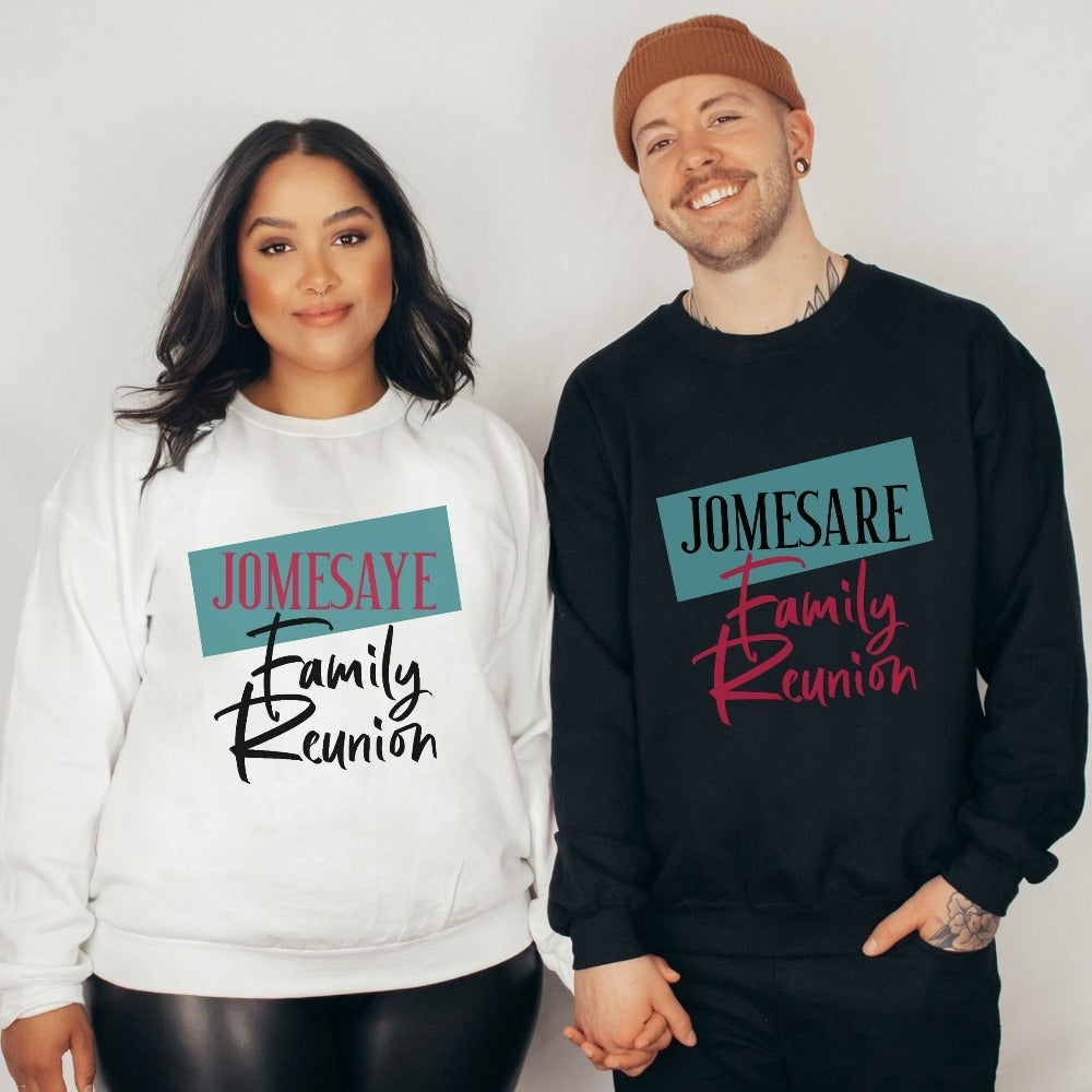 Celebrate family time with this custom matching group sweatshirt outfit. A perfect souvenir gift idea for lasting memories during time spent with loved ones. Great for family reunion, vacations, summer break camping and other adventures and outdoor activities.