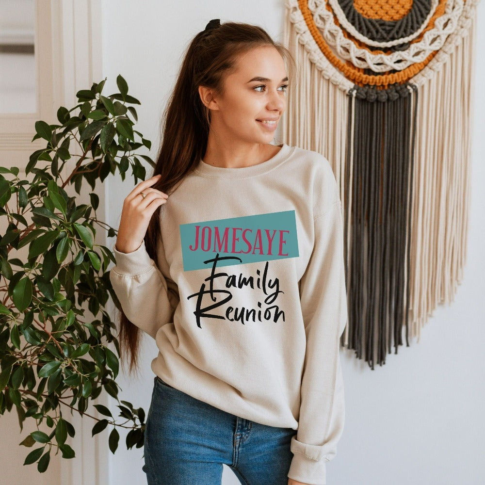 Celebrate family time with this custom matching group sweatshirt outfit. A perfect souvenir gift idea for lasting memories during time spent with loved ones. Great for family reunion, vacations, summer break camping and other adventures and outdoor activities.