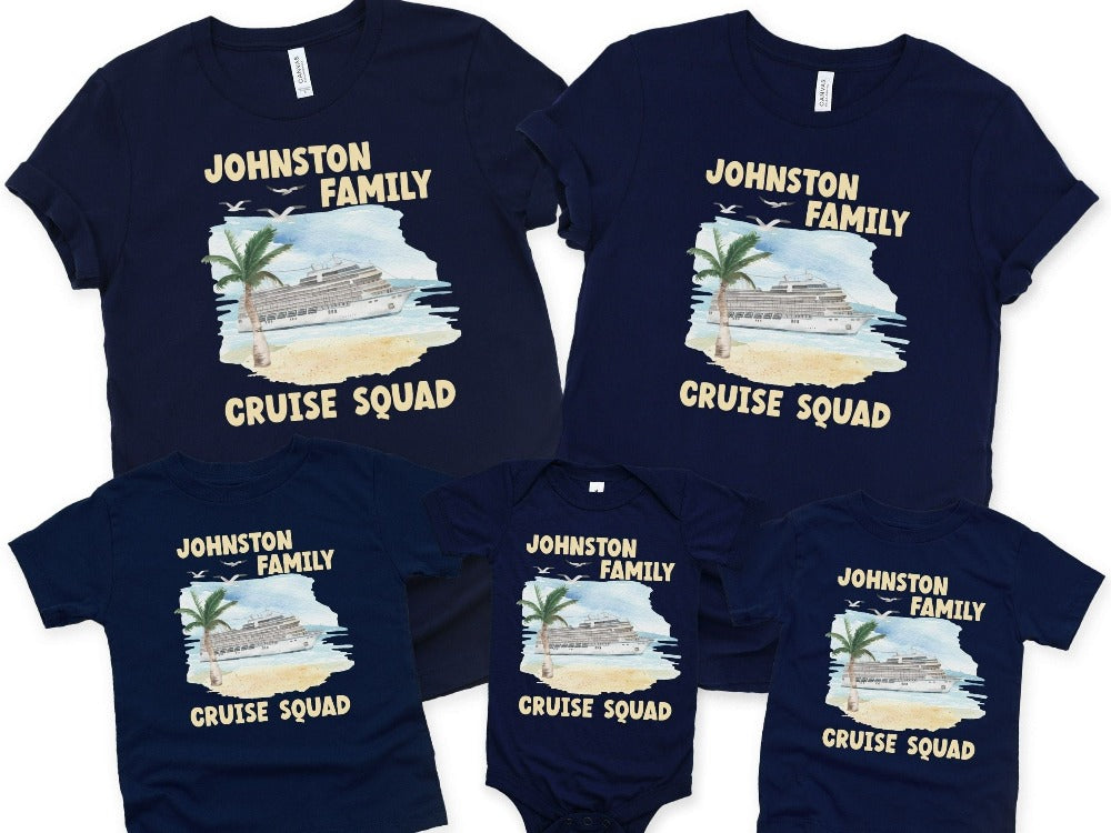 Matching family cruise vacation outfit is the perfect custom way to get into vacay mode. Customized with name and personalized to stand out, this is a sure hit with the whole travel crew. Get your squad ready for trip, cruise or beach life adventure!