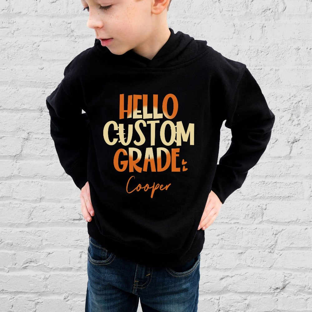 Customize this retro vibrant new grade sweatshirt as a thank you gift idea for teacher, trainer, instructor and homeschool mama. Create a custom look and show appreciation to your favorite grade teacher with this unique shirt. Perfect for elementary team spirit, back to school, last day of school, summer or spring break. Great outfit for everyday use both in and out of the classroom.