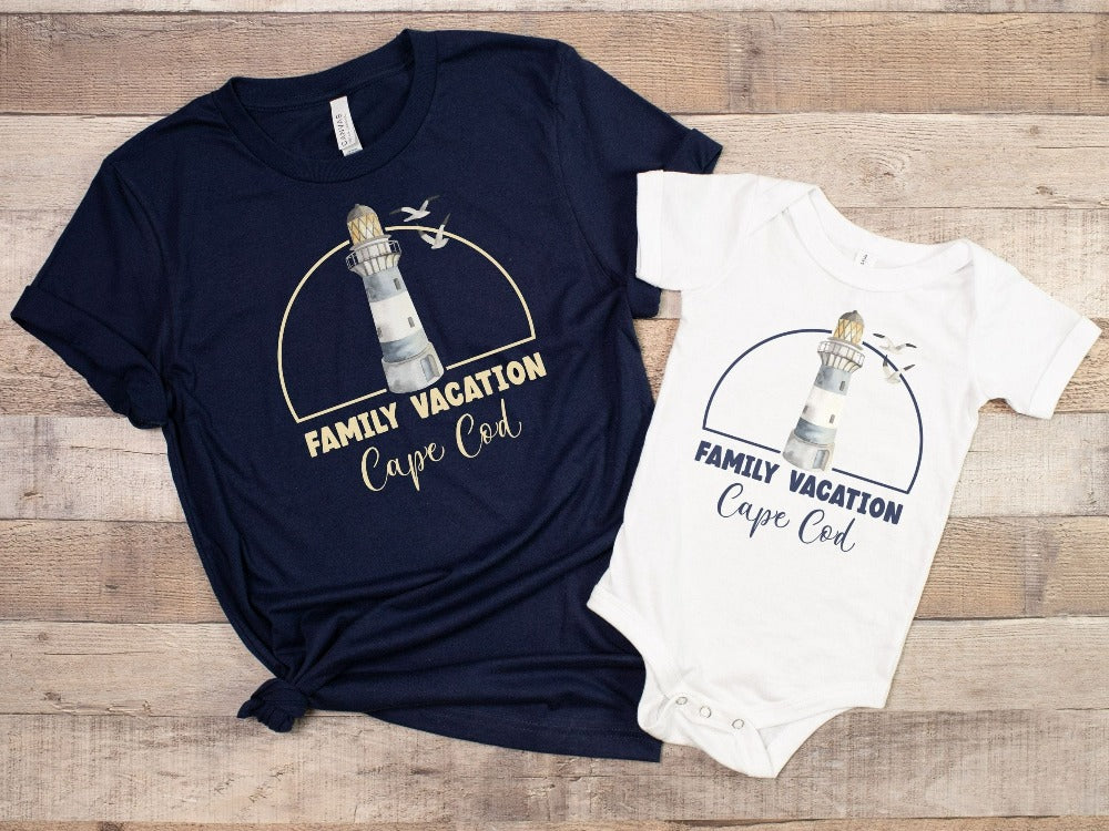 Matching family cruise vacation custom shirt is the perfect custom way to get into vacay mode. Customized with name or destination and personalized to stand out, this is a sure hit with the whole travel crew especially with the cute lighthouse design. Get your squad ready for trip, lake or beach life adventure!