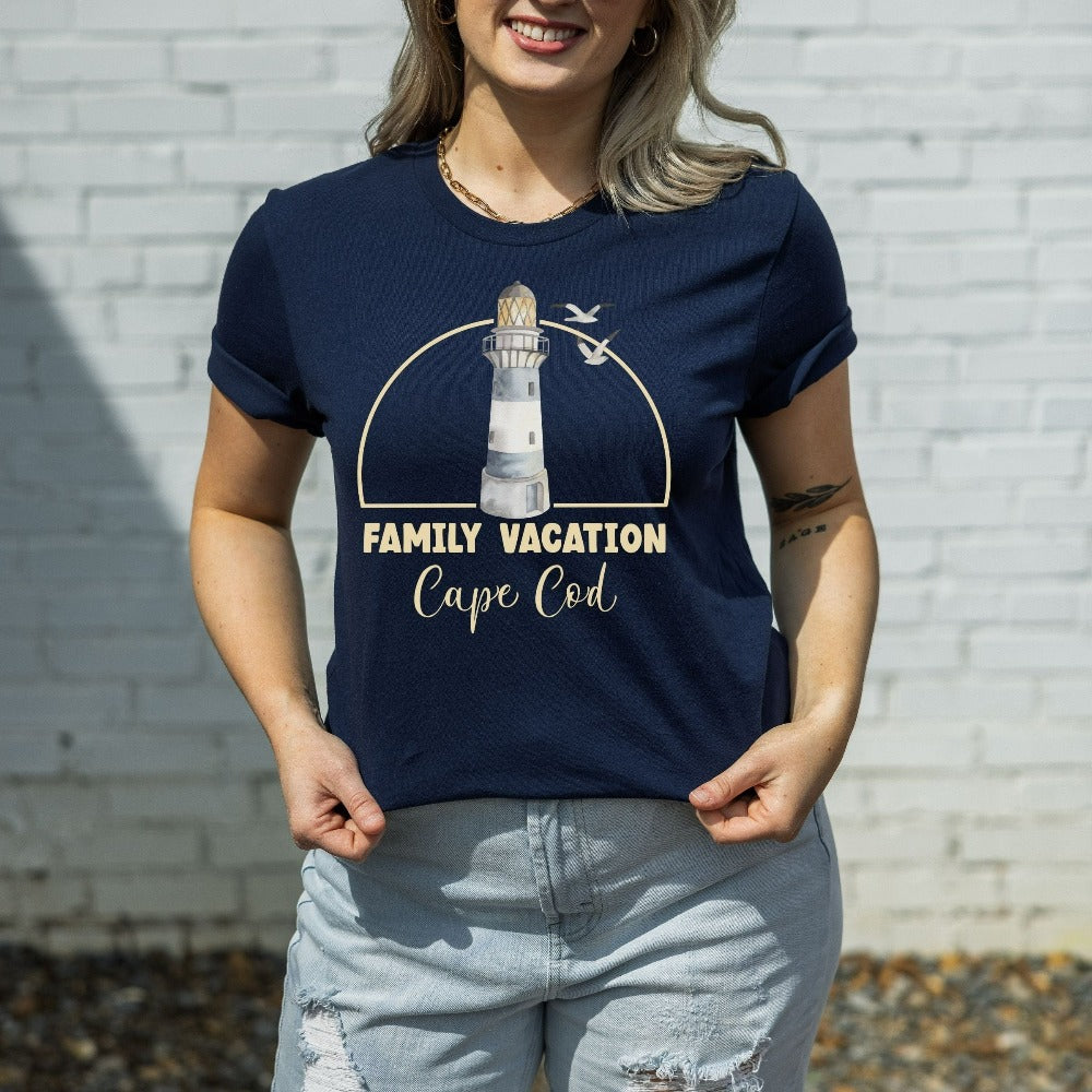 Matching family cruise vacation custom shirt is the perfect custom way to get into vacay mode. Customized with name or destination and personalized to stand out, this is a sure hit with the whole travel crew especially with the cute lighthouse design. Get your squad ready for trip, lake or beach life adventure!