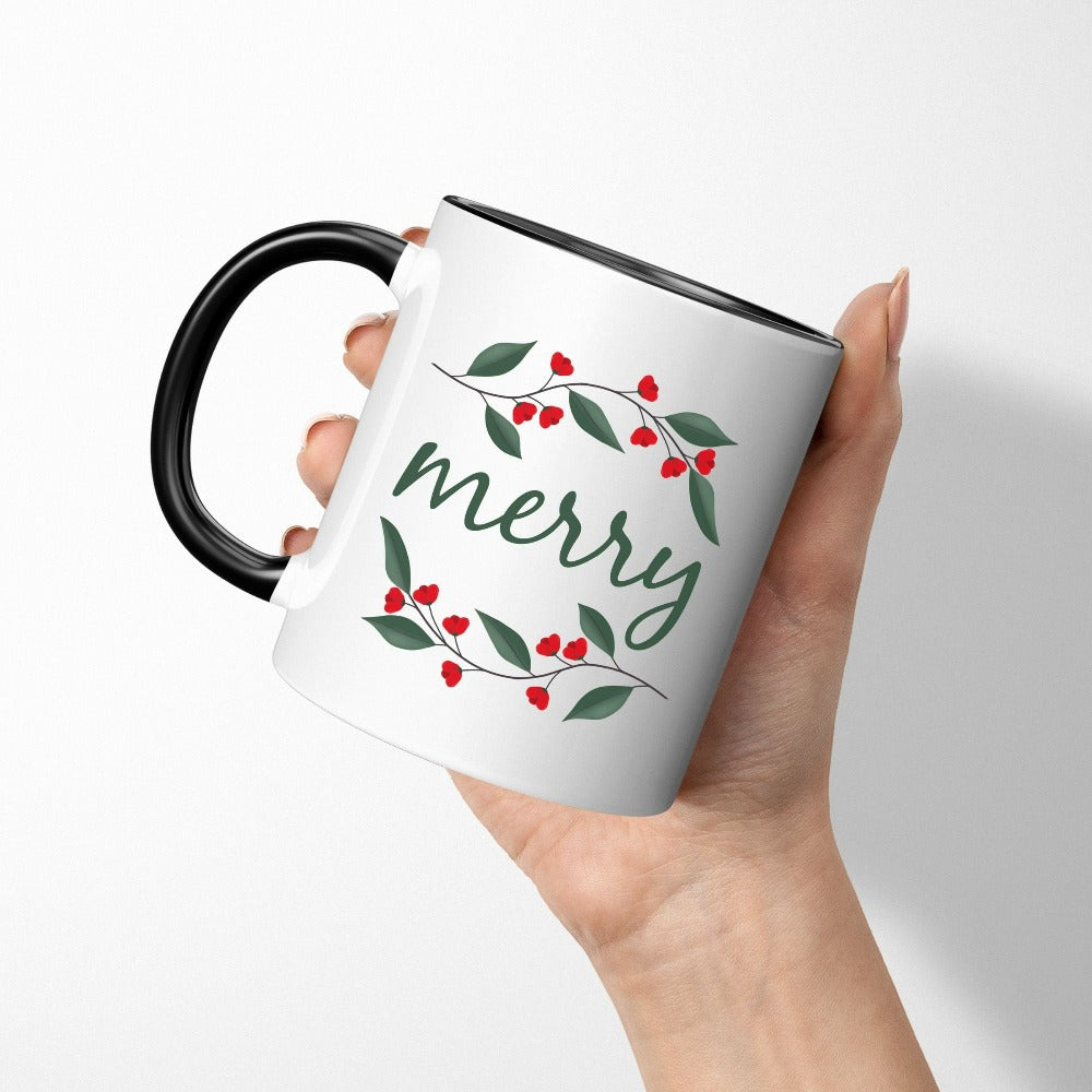 Cute Christmas Mug, Family Christmas Movie Watching Mug, Souvenir Gift Cup for Xmas Family Reunion, We Wish You A Merry Christmas Mug