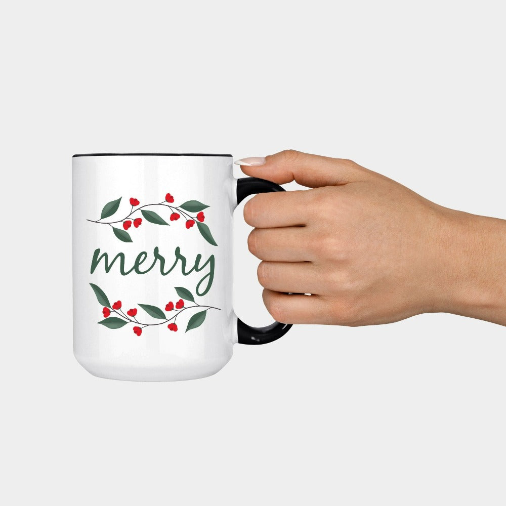 Cute Christmas Mug, Family Christmas Movie Watching Mug, Souvenir Gift Cup for Xmas Family Reunion, We Wish You A Merry Christmas Mug