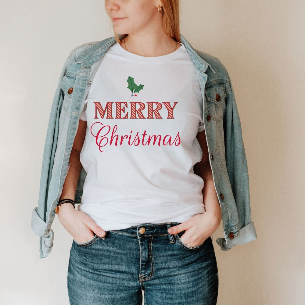 Cute Christmas Shirt, Merry Christmas T-shirt, Couple Winter Shirt, Holiday Break Vibes Shirt for Coworker Friend Bestie, Xmas Gifts